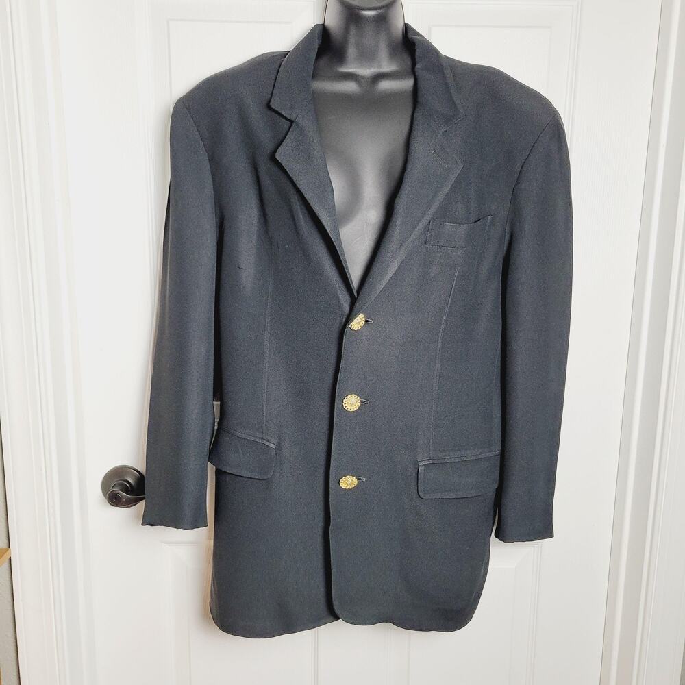 Moschino Blazer Jacket Womens Medium Gold Button Lion Medallion Made in Italy